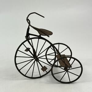 Vintage Mid Century Modern High Wheel Bicycle Decor Item Metal Wire Sculpture